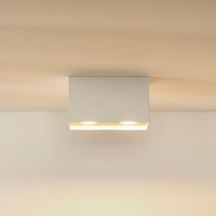 Lucide Bodi plafondspot, hoekig, wit, GU10, 2-lamps, aluminium