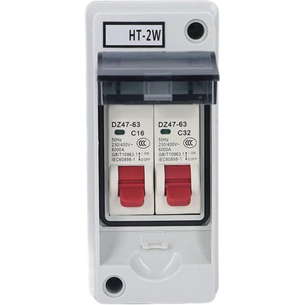 Verdeeldoos IP65 Waterdicht 2-Weg Vlamvertragend MCB Type C Verdeelkast voor Buitengebruik