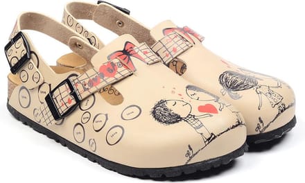 GOBY Clogs met Jongens en Meisje – Handgemaakt – Hoge Kwaliteit – Maat 39