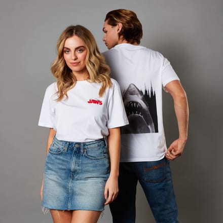 Jaws Unisex T-Shirt - White - S