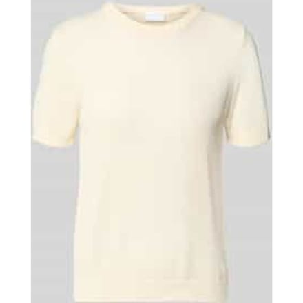 Gebreid shirt van linnenmix met ronde halsuitsnijding