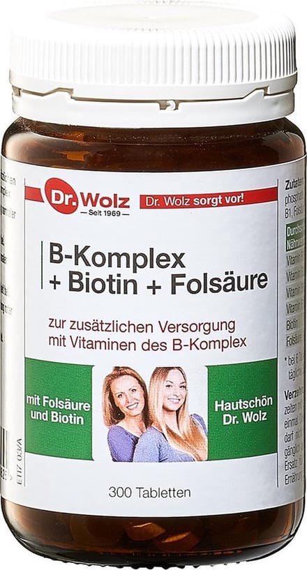Dr. Wolz B-Komplex + Biotin + Folsäure, 300 St. Tabletten