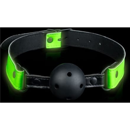 Shots - Ouch! Adembare Bal Gag neon green/black
