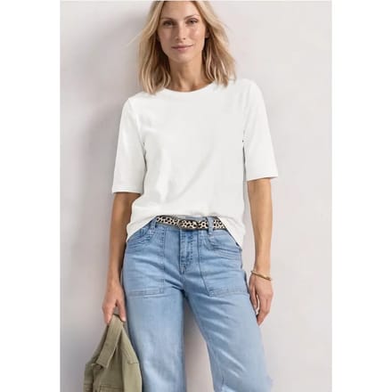 Basic Shirt met ronde hals in Unifarbe