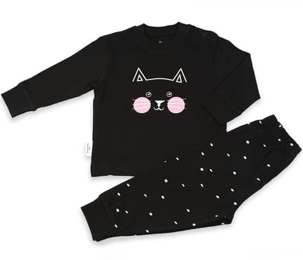 Frogs and Dogs - Pyjama Kitty - Zwart - Maat 104 -