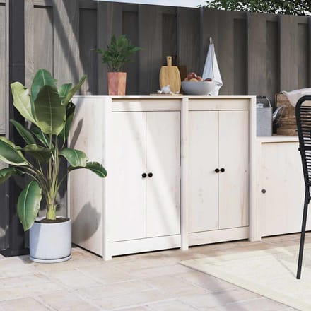 vidaXL - Kastdeurtjes - voor - buitenkeuken - MEPPEL - - 2 - st - 50x9x82 - cm - wit