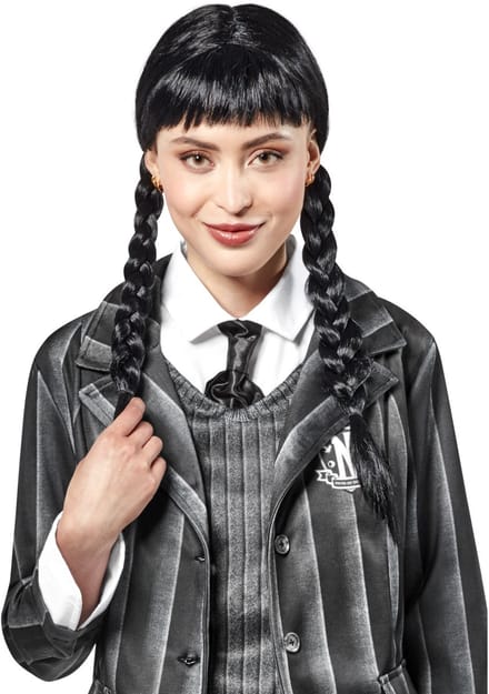 Wednesday Addams pruik adults Hoeden en pruiken