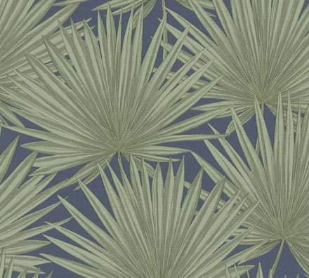 PALMBLADEREN BEHANG | Botanisch - groen blauw - A.S. Création Antigua