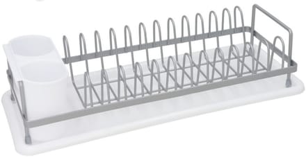 Gerimport Afwas afdruiprek met lekbak - wit - kunststof - 41,5 x 17 x 10 cm