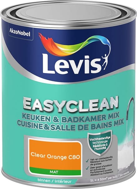 Levis - Easyclean Keuken & Badkamer Mix - Clear Orange C80 - Mengverf - 1 L