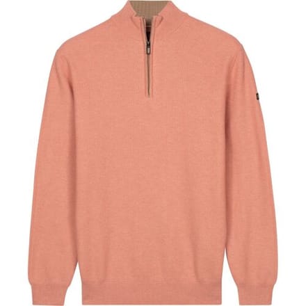 Baileys Trui Half Zip Subtle Faux-Uni Structure Knit Soft Peach / male