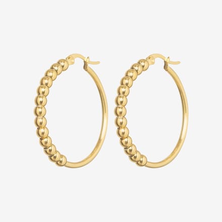 Essenza Large Balls Hoop Earrings Gold