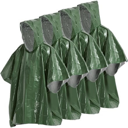 4-pack noodregenponcho thermische dekenponcho weerbestendige outdoor survival-kampeeruitrusting