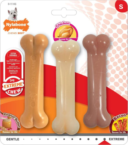 Nylabone Bot Extreme Triopak Pinda/Kip/Bacon S