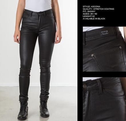 New Star dames broek Ascona zwart coated - maat 38