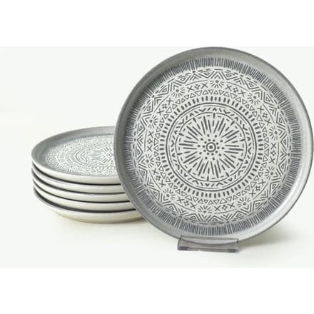 Set van 6 dessertborden Nordic keramiek | Hermia