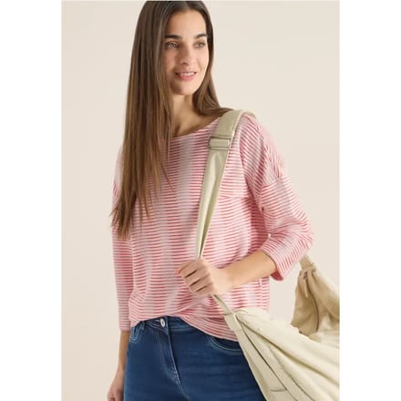 Gestreept shirt met structuur