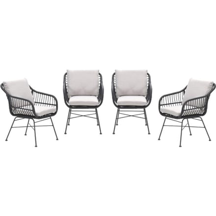 Garden Impressions Margriet tuinstoelen set van 4 zwart