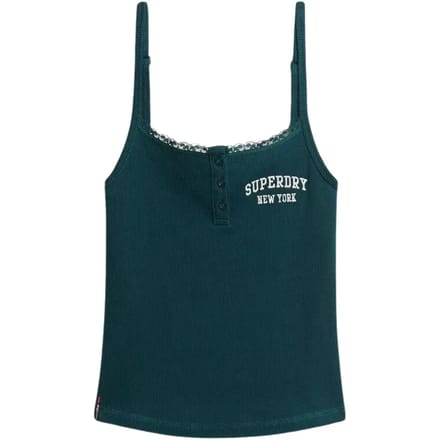 Superdry - Athletic Essentials camitop met knopen en borduursel - Dames - Vesten