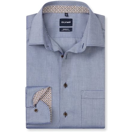 OLYMP Luxor Overhemd, Modern Fit, New Kent, Marineblauw