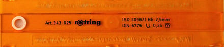 LETTERSJABLOON ROTRING 0.25X2.5MM 343025 ISO3098/1 DIN6776