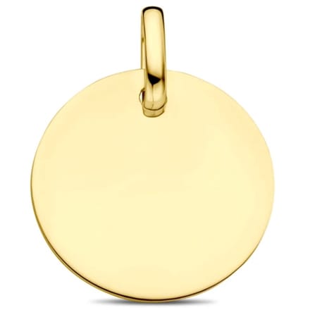 9K Geelgouden graveerhanger rond 13,5 mm - 8000170