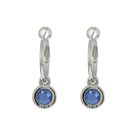 Biba Oorhangers Zilver met gekleurde steen Groot Royal Blue