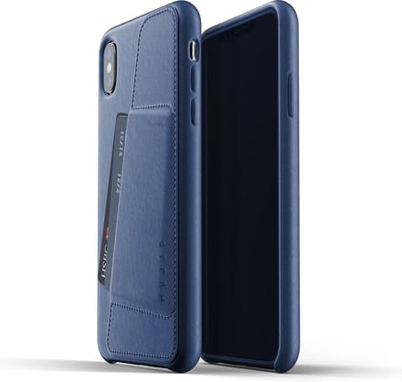 Mujjo - Full Leather Wallet iPhone XS Max | Blauw