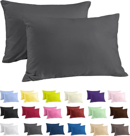 Zavelo Katoen Kussenslopen Basics Antraciet (set van 2)-60 x 70 cm (standaard)