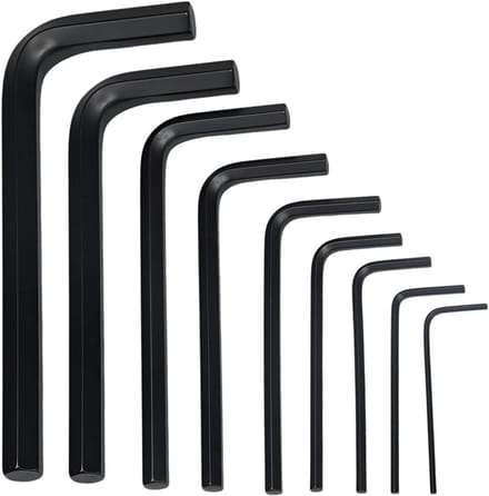 Inbussleutel set - Mini sleutels - Precisiewerk - 9 maten - 0.7-6 mm - Zwart
