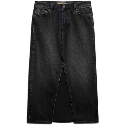 Dames denim rok met lange split Superdry