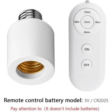 Culot de lampe à vis E27 avec télécommande, minuteur intelligent, support d'ampoule AC85-265V, interrupteur minuteur 5 vitesses, support de lampe LED, environnement 4 pcs white