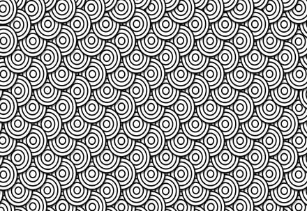Fotobehang Abstract Modern Circle  Black White | XL - 208cm x 146cm | 130g/m2 Vlies
