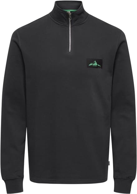 Only & Sons Trui Onsthor Reg Sweat Half Zip Cs 22036847 Jet Black/ Blarney Mannen Maat - M