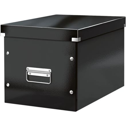 Leitz Wow Click & Store Kubus Grote Opbergdoos - 80% Gerecycled Karton - 32x36 cm (BxD) - Zwart