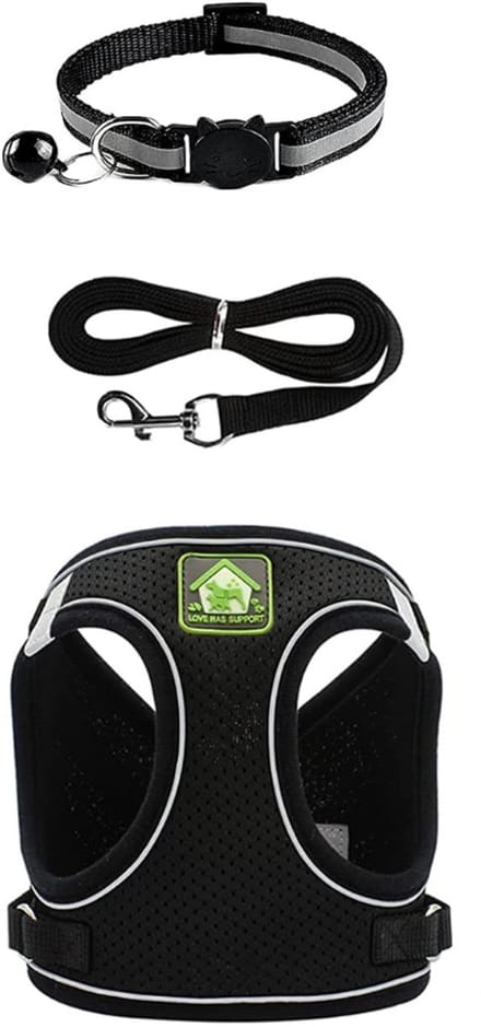 White-Label® Kattenharnas - Kattenrugzak - Zwart