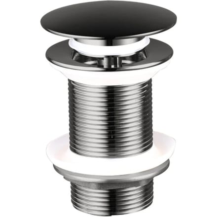Vtw Living clickwaste afvoerplug gun metal grijs 5/4 met overloopgat