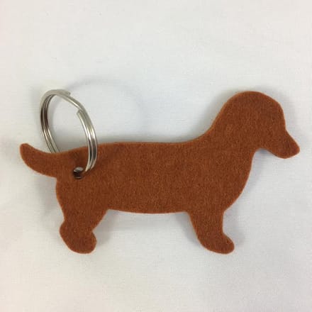 sleutelhanger teckel vilt camelkleur