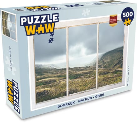 Puzzel Doorkijk - Natuur - Grijs - Legpuzzel - Puzzel 500 stukjes