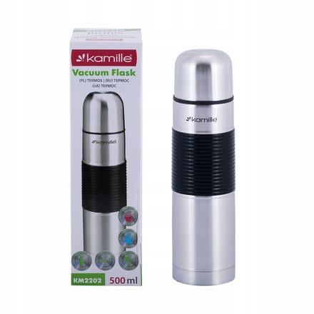 Kamille Thermosfles RVS 500ml - Houdt Warmte/Koude 8-10 Uur