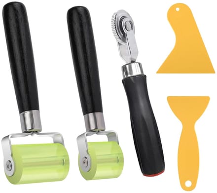 Dailygoods - Set van 3 Aandrukrollen met 2 Schrapers voor Randlijm