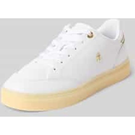 sneakers van echt leer met logodetails