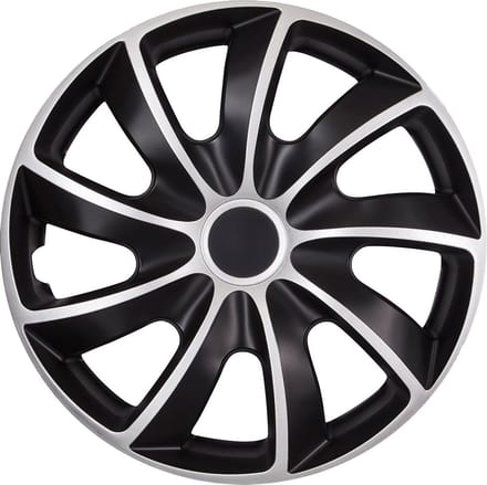 QUAD BICOLOR CS - wieldoppen 15 "- Zwart /Zilver - set van 4 stuk!