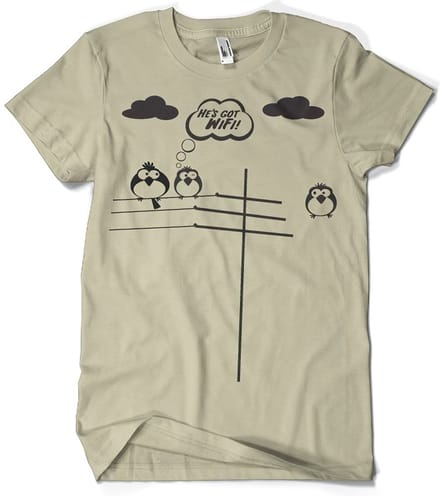 Hybris He's Got WiFi T-shirt kaki