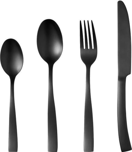 Bestekset - ARTHUR MARTIN - AM5136 - 24 delig - RVS - Zwarte afwerking