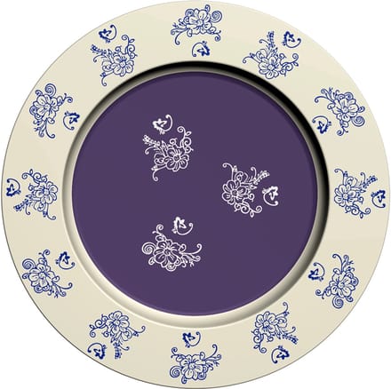 Lavandoux - Onderbord - Ø33 cm - Metaal - Floral Lace Blue - Set van 2