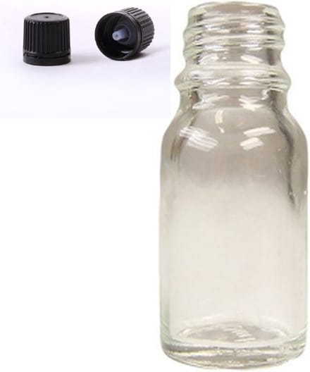 Glazen Druppelflesjes Met Druppeldop 10ml - Transparant - 5 Stuks - Druppeldop - Druppelaar - Aromatherapie