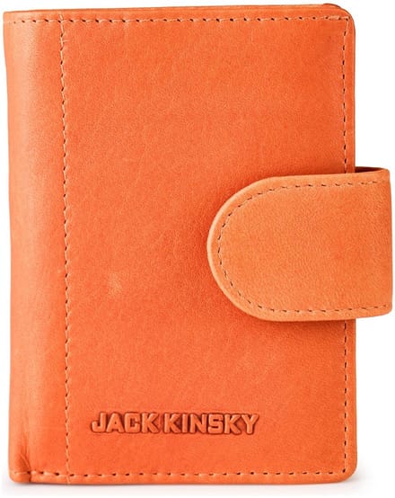 Jack Kinsky Aruba Portemonnee RFID-bescherming Leer 7.5 cm - Jongens - Staand formaat - orange