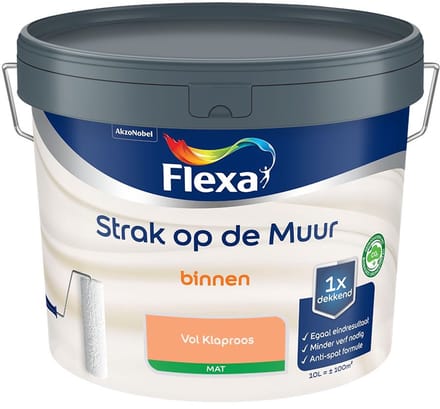 Flexa - Strak Op De Muur Binnen Mat - Vol Klaproos - Mengverf - 10 L