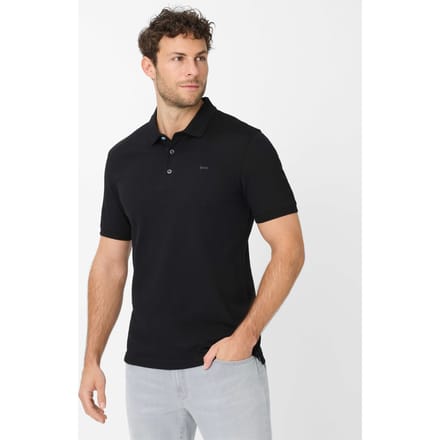 Brax Heren Poloshirt  Style PETE black, perma zwart, maat 6XL